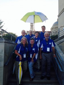 A group of Ignatian Volunteers in service at the Mass of Canonization of Junipero Serra