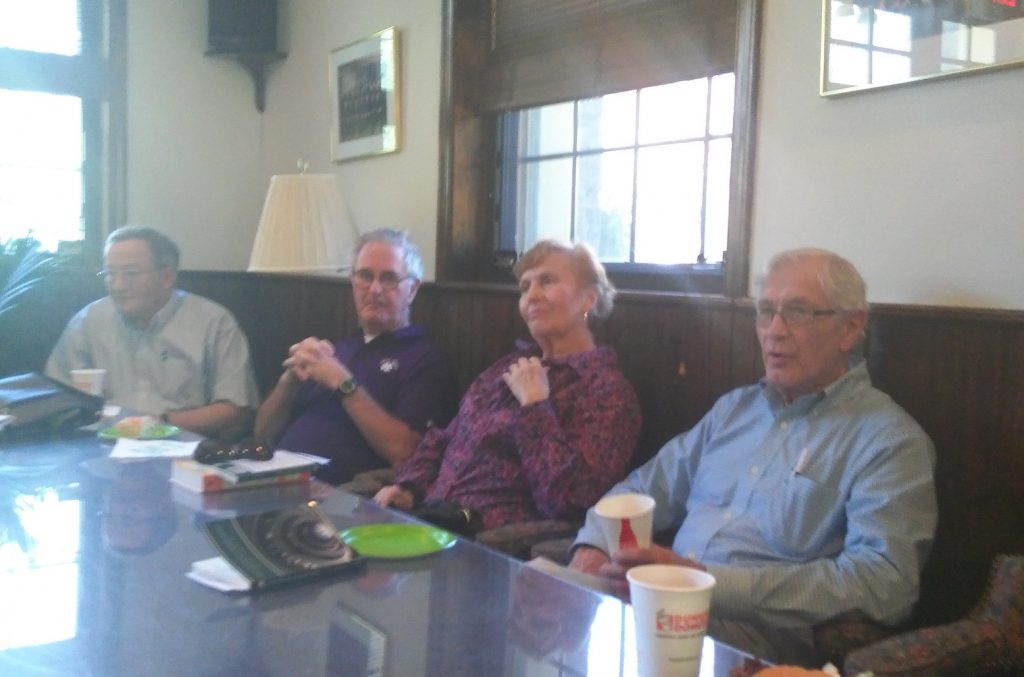 Lou Naglak (right) at an IVC Philadelphia monthly meeting with fellow Ignatian Volunteers