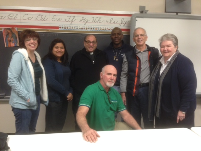Ignatian Volunteer Jack O'Doherty with staff colleagues at St. Patrick's Adult Literacy Program
